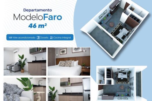 Departamento Amueblado modelo FARO de 46 m2 – tipo Loft